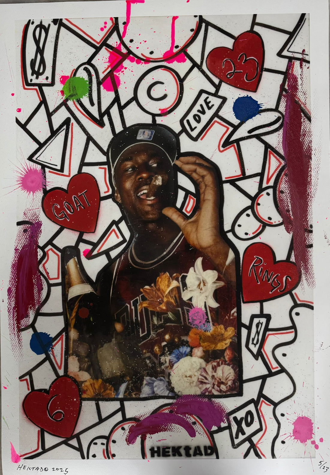 Giclee Print -Hand Embellished(white print)