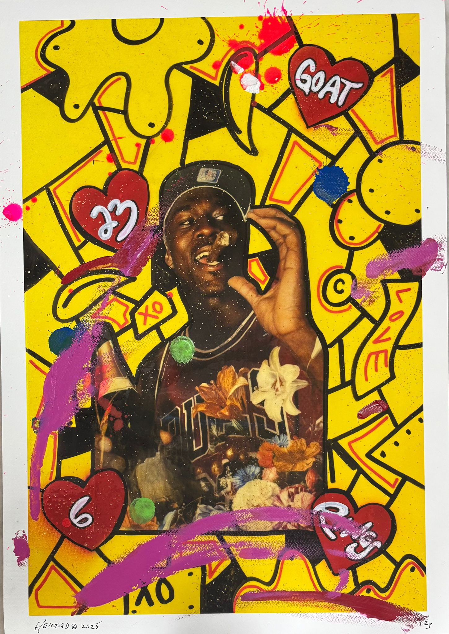 Giclée-Druck – handverziert (gelber Druck)