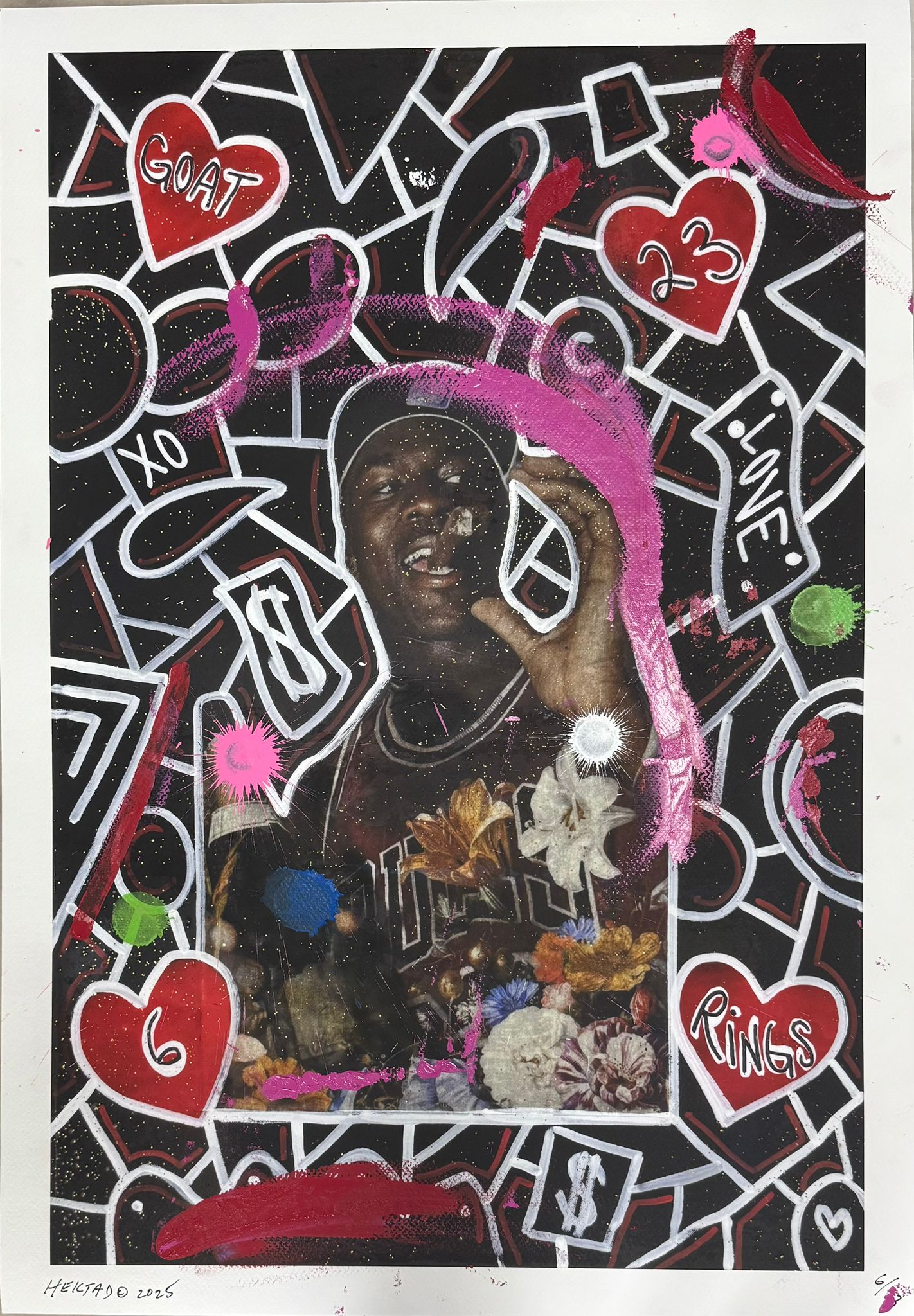 Giclée-Druck – handverziert (Schwarzer Druck – v1)