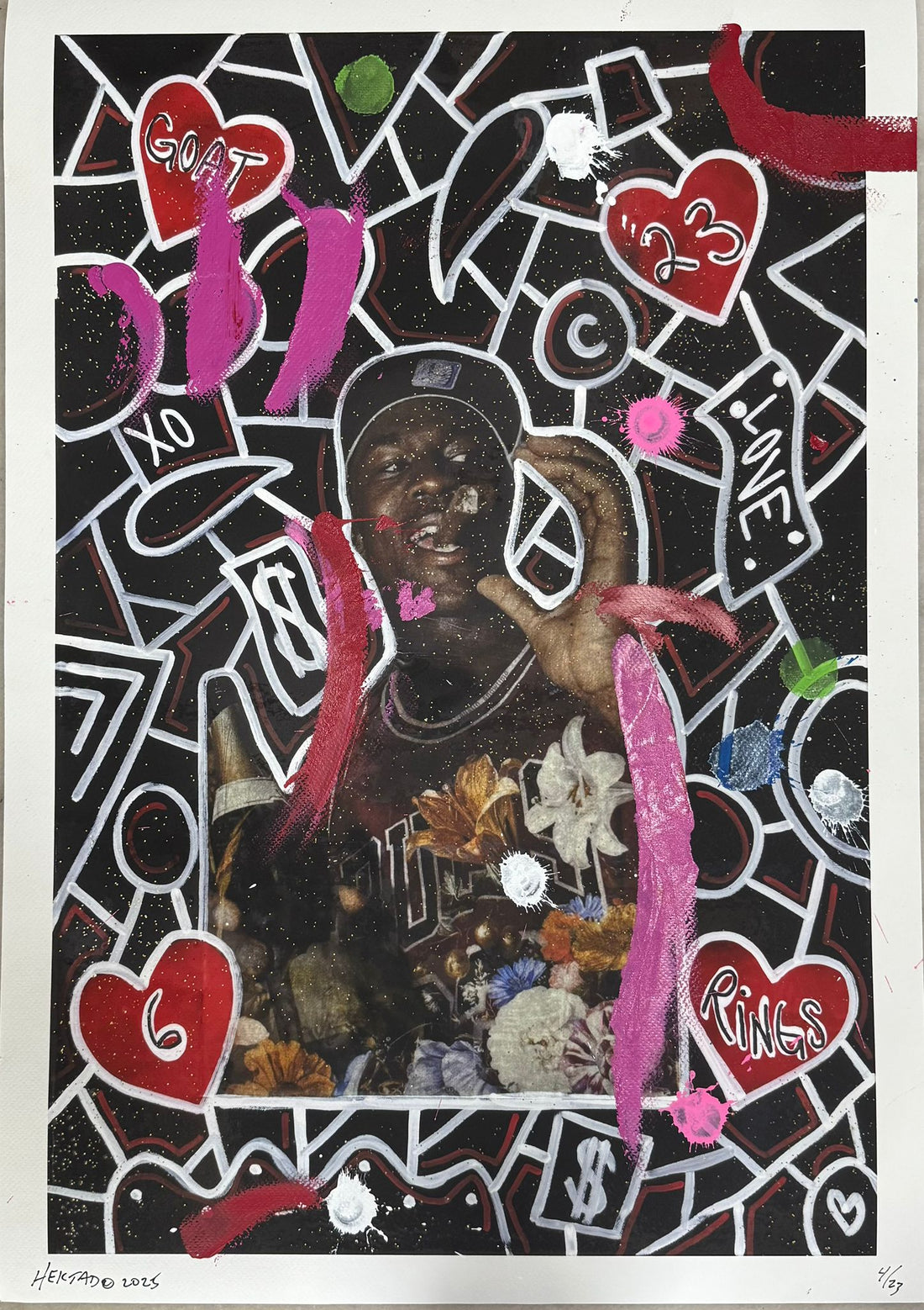 Impresión Giclée - Decorada a mano (Impresión en negro-v1)