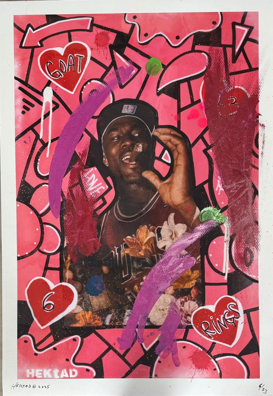 Impresión Giclée - Adornada a mano (impresión rosa)