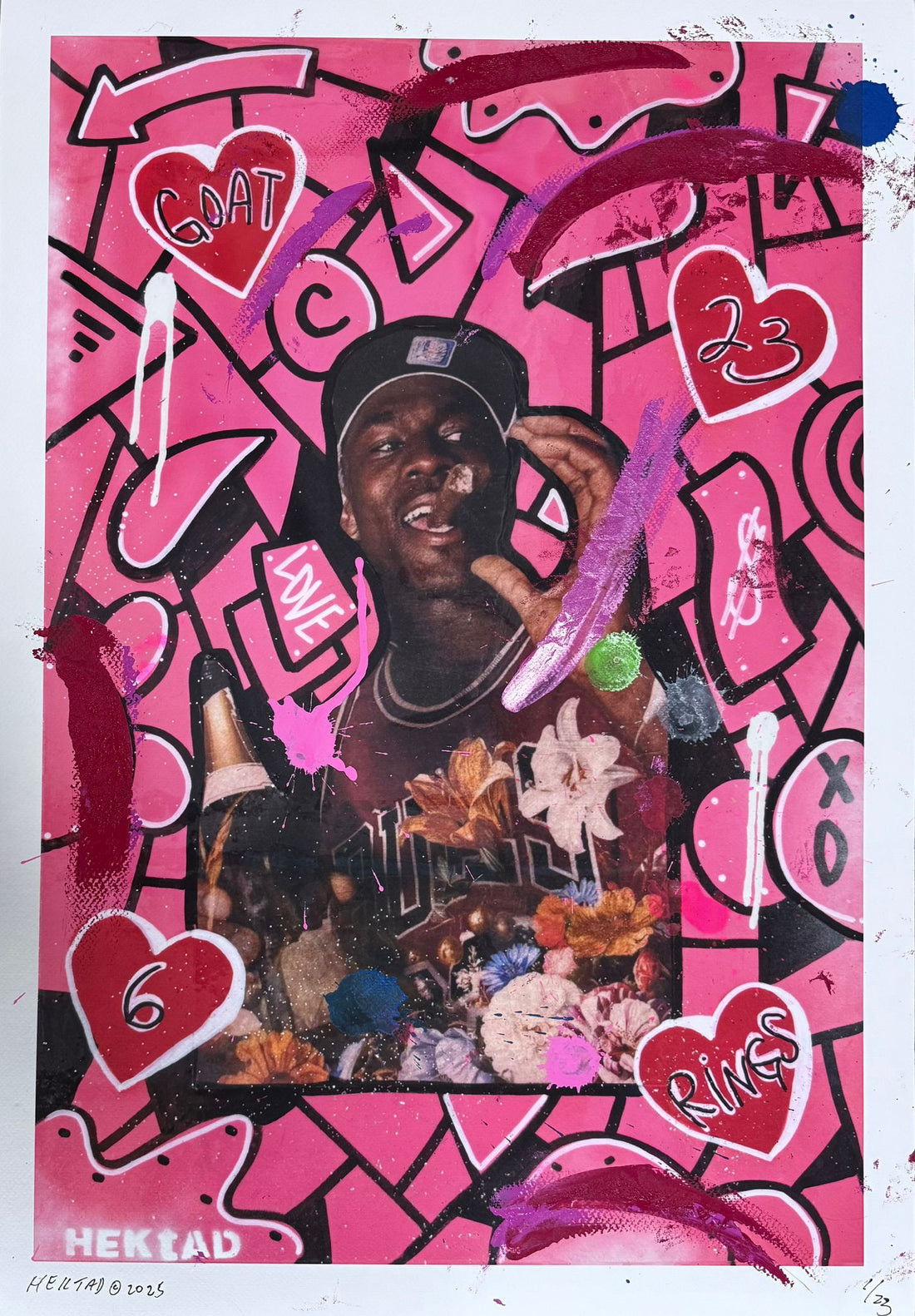 Impresión Giclée - Adornada a mano (impresión rosa)