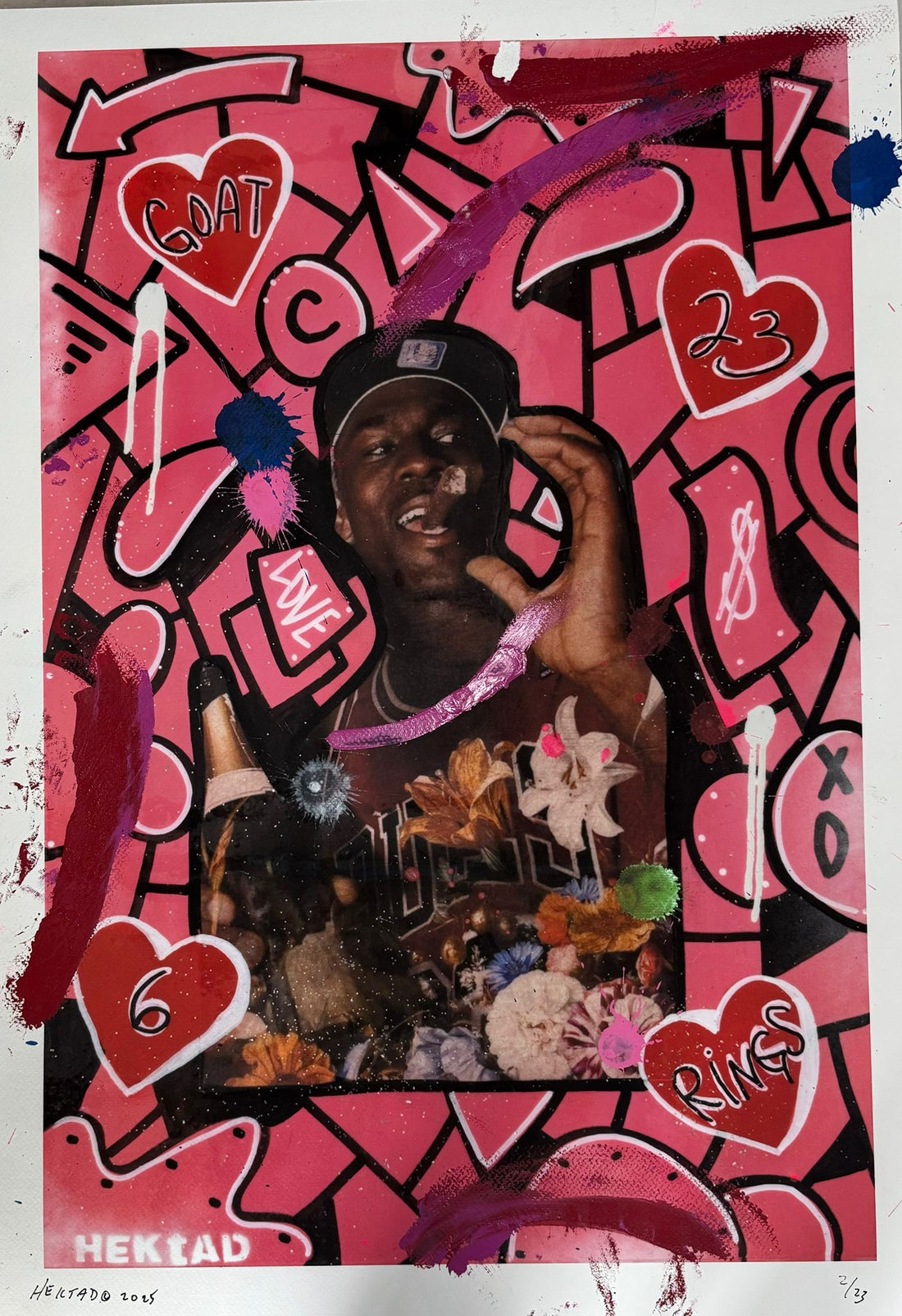 Impresión Giclée - Adornada a mano (impresión rosa)