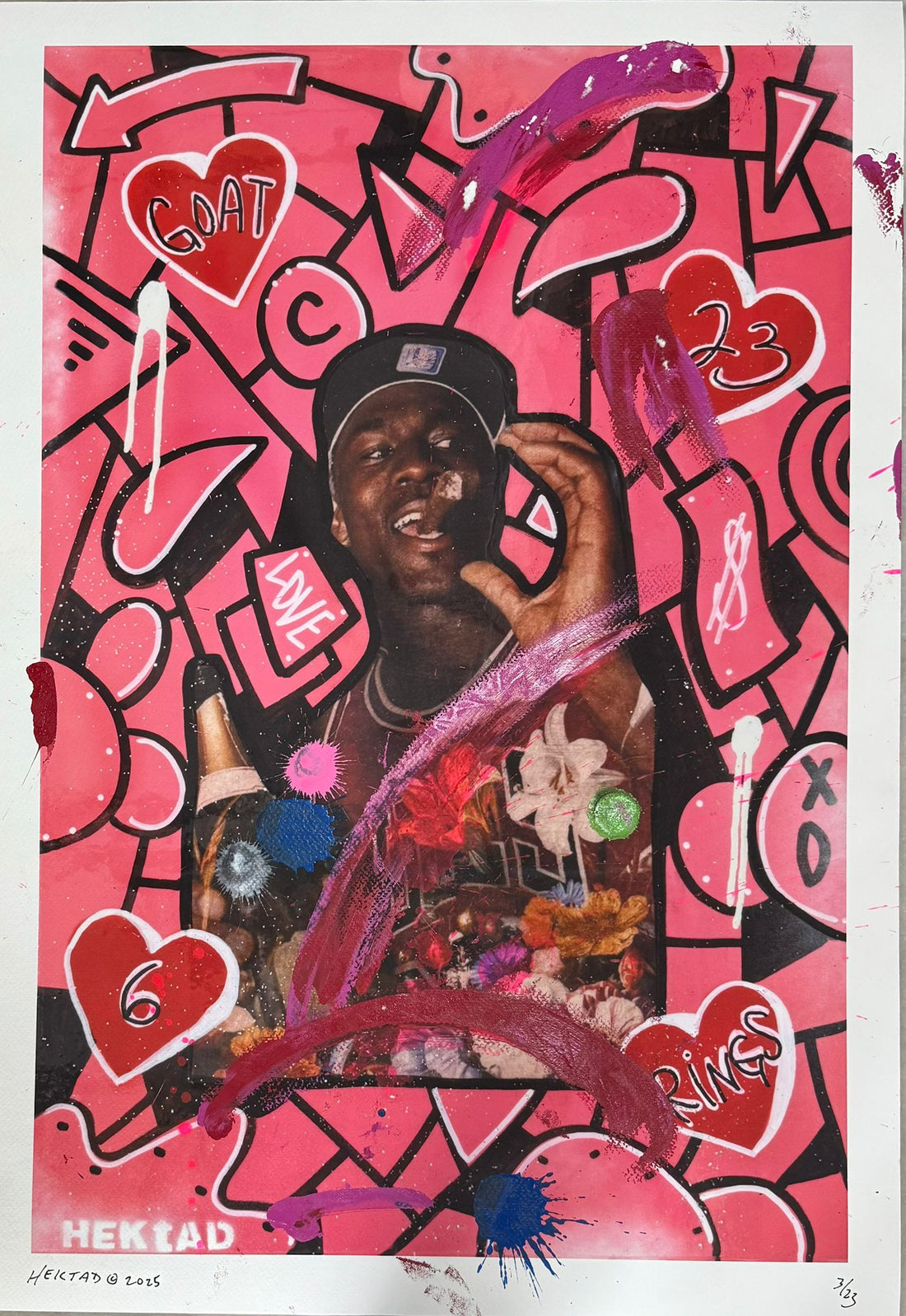 Impresión Giclée - Adornada a mano (impresión rosa)